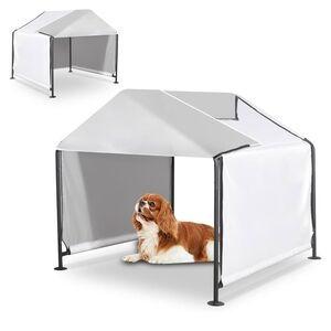 White and Gray Pet Canopy